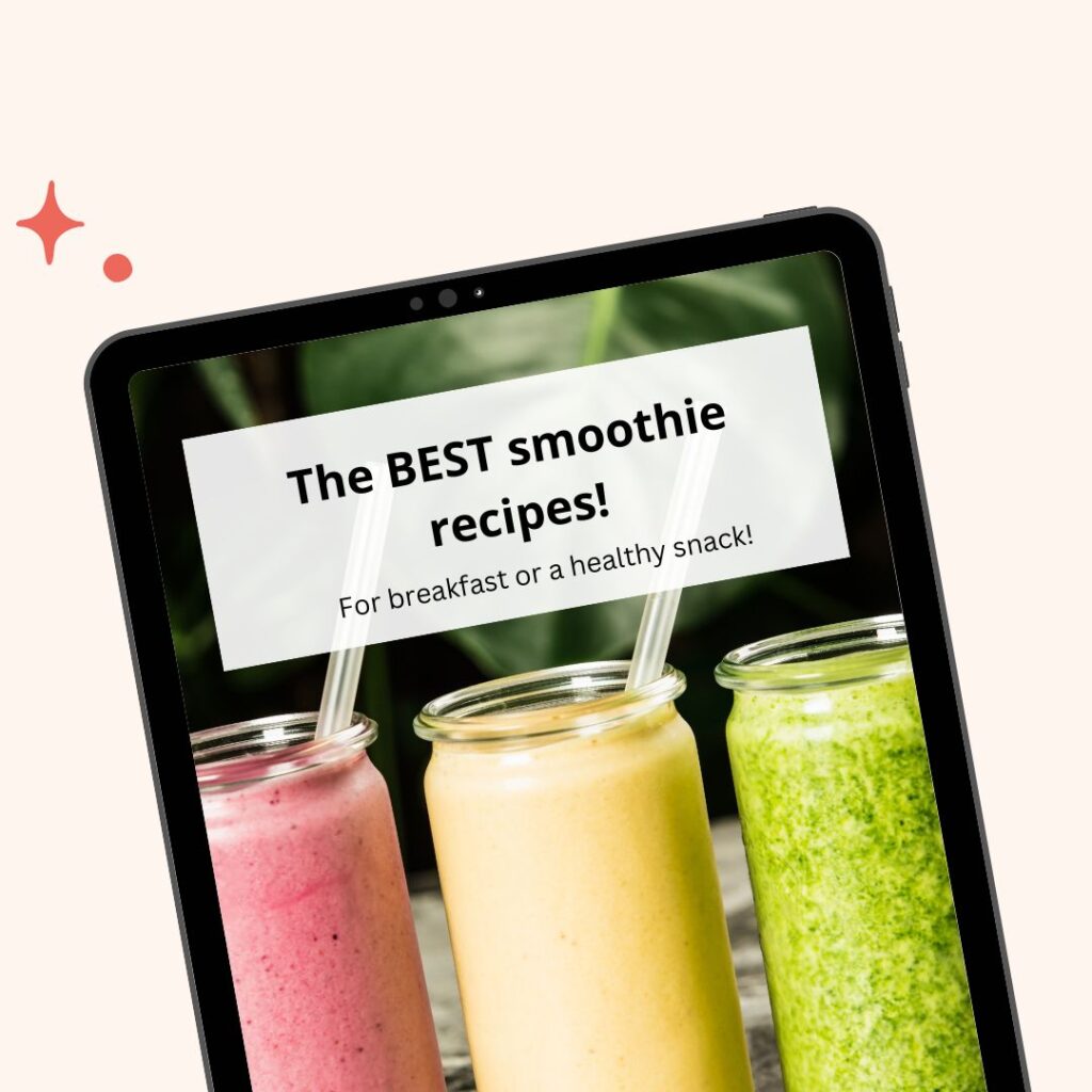 a phone with smoothies picture on it.