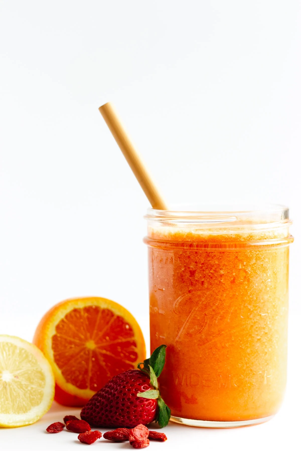 an orange smoothie 