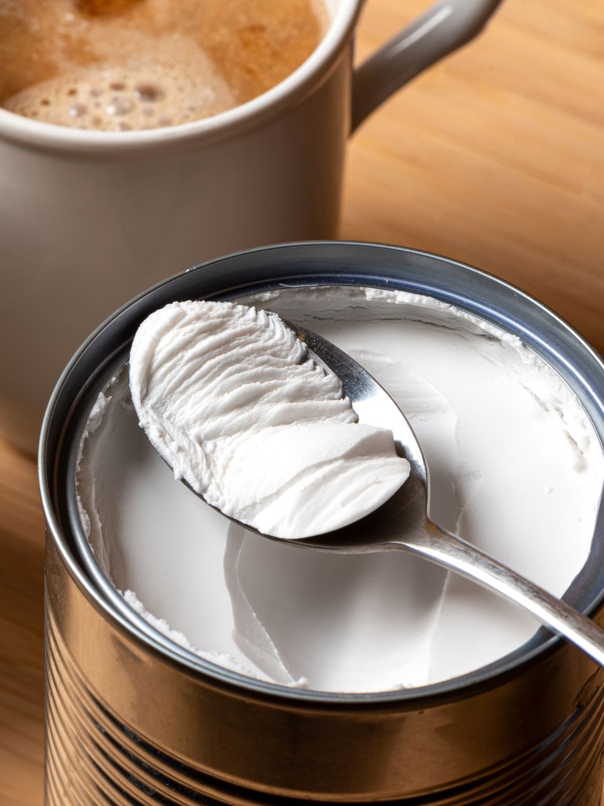 a can of coconut milk.