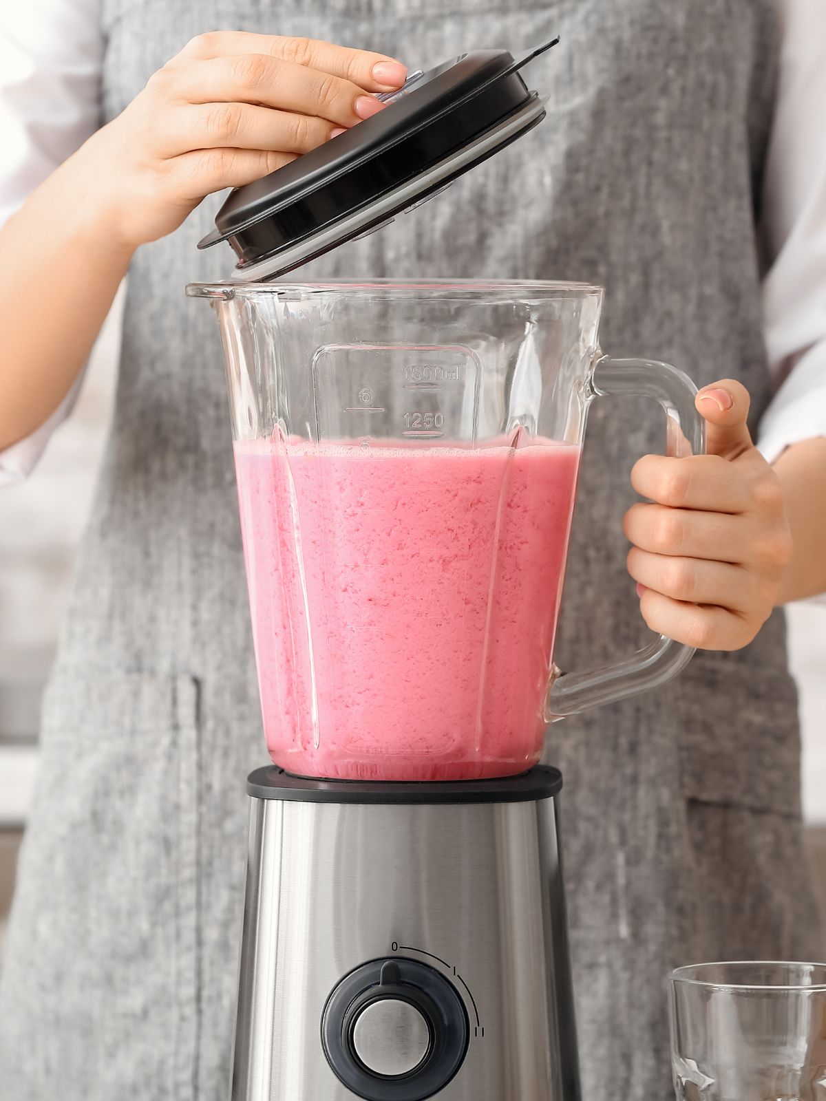 berry smoothie in a blender. 