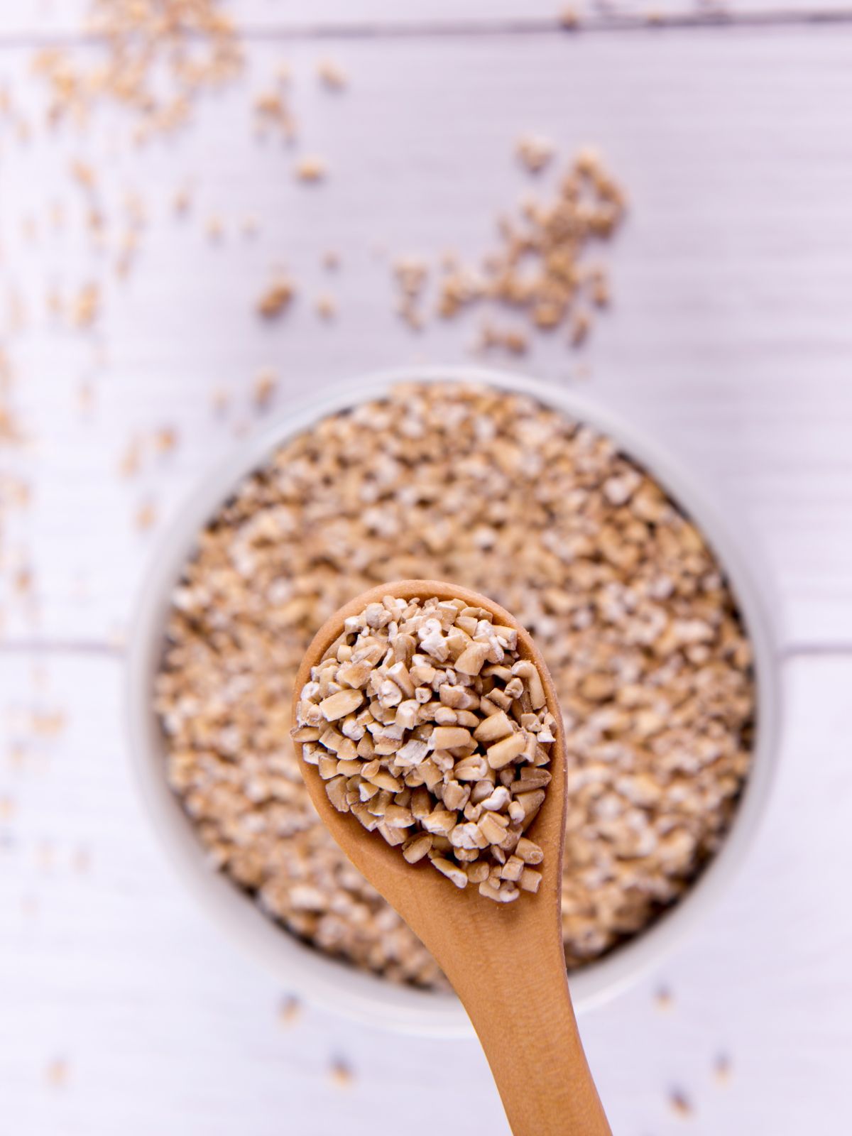 a bowl of steel cut oats.