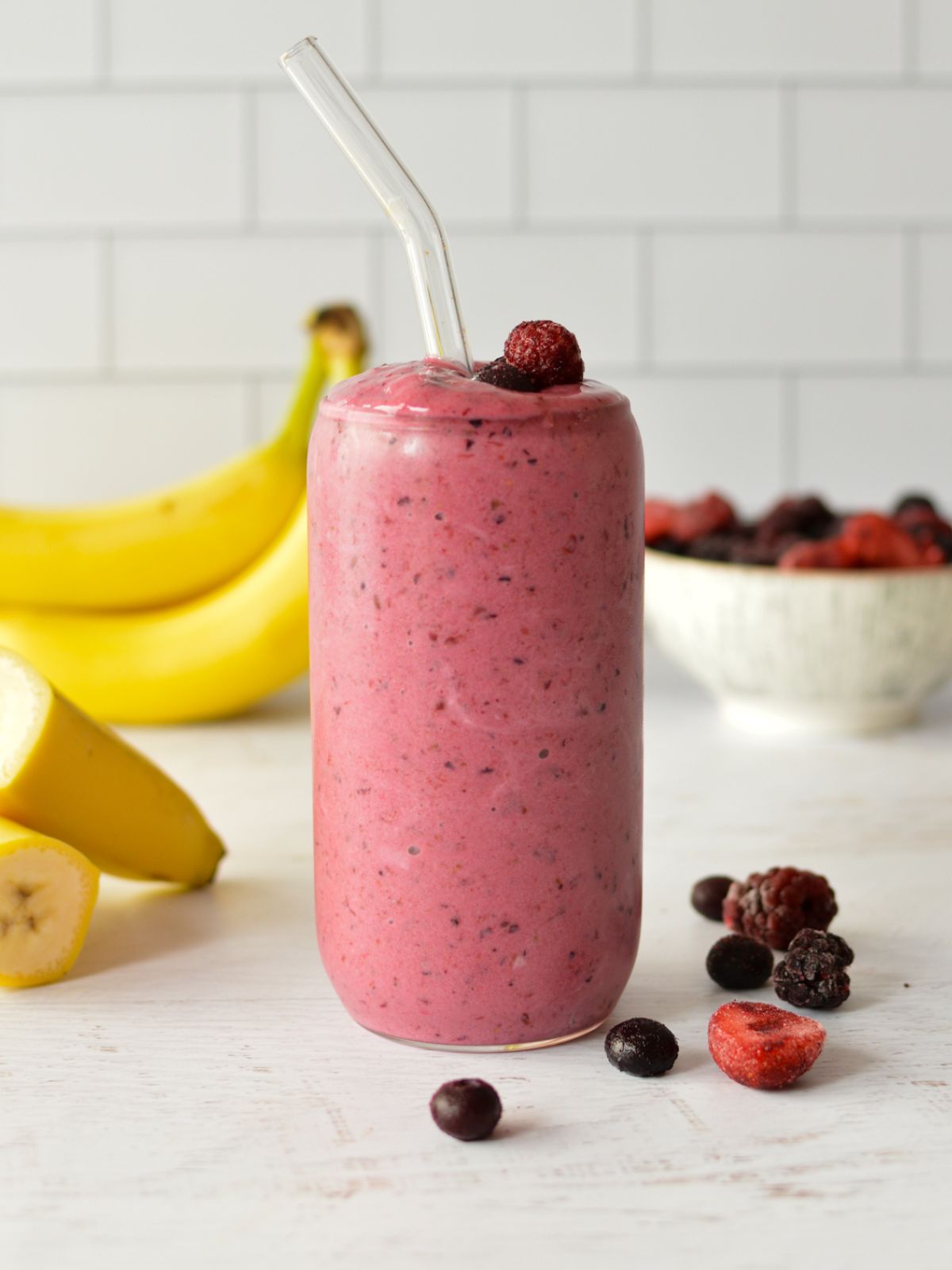 a mixed berry smoothie.