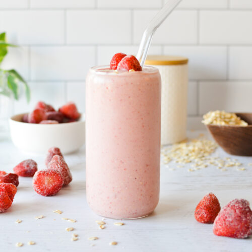 a strawberry oatmeal smoothie.