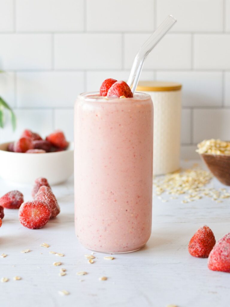 strawberry oatmeal smoothie.