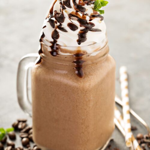 chocolate smoothie with whipped cream