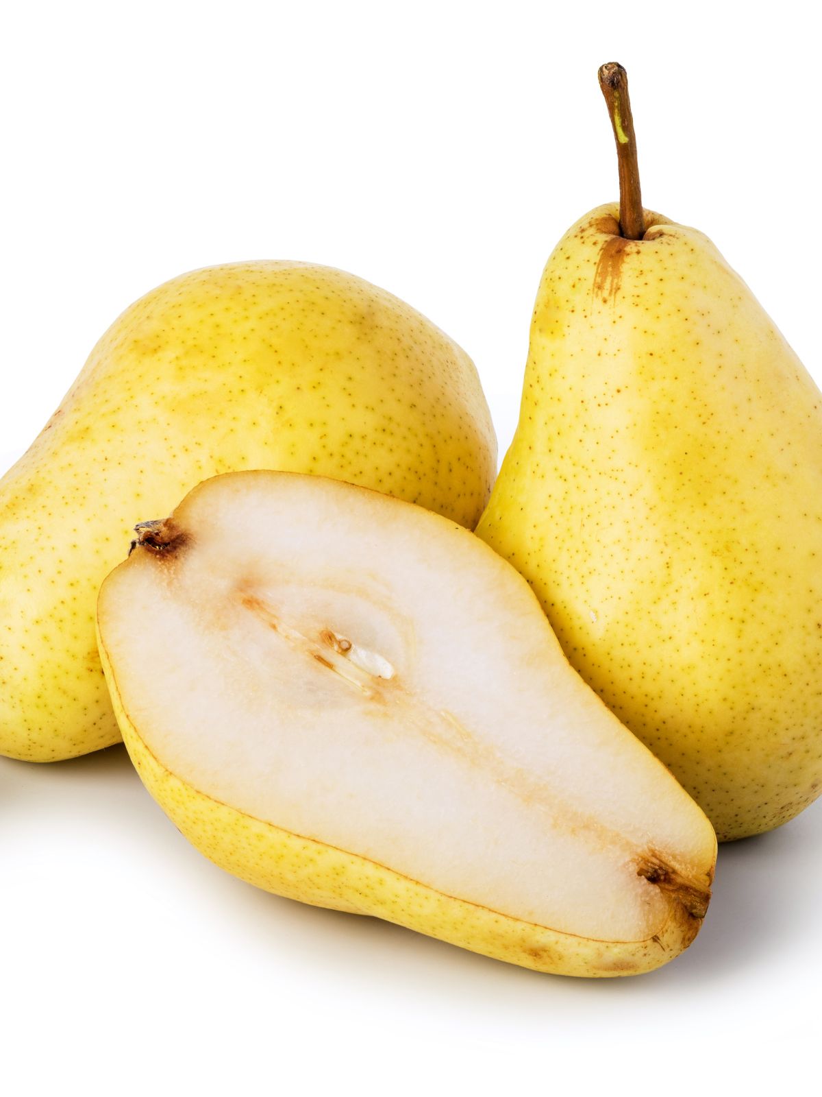 pears cut in half.