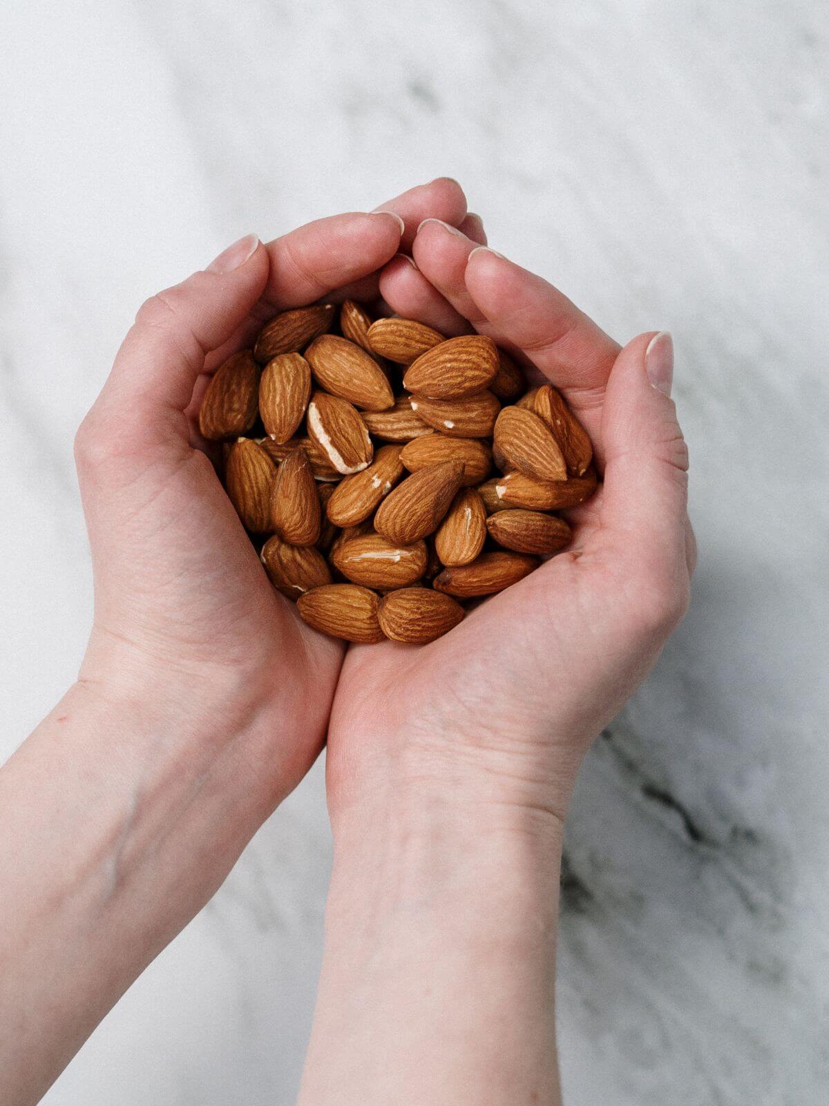 two handfuls of almonds.